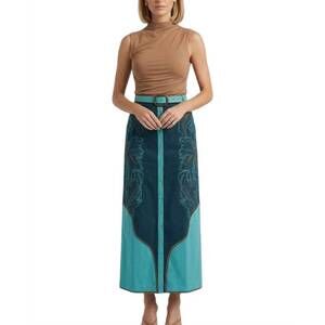 NEW ANNA CATE flowing maxi portia skirt in teal